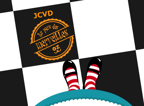 Logo JCVD, alice au pays des merveilles et kozoo