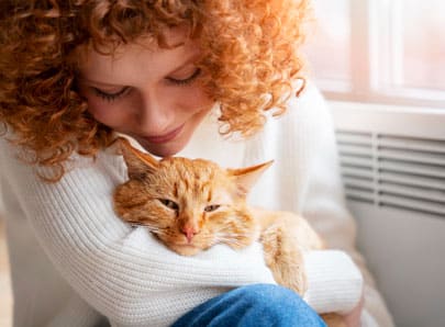 Maitresse et son chat hyper attachement