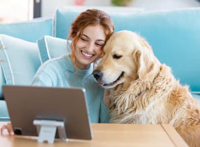 Chien et son maitre qui résilie leur assurance santé animale pour changer