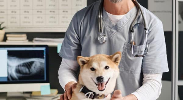 Chien chez le vétérinaire suite à une indigestion