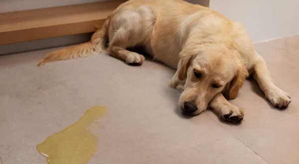 Chien avec une incontinence urinaire