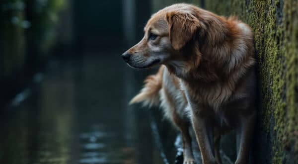 Chien perdu dans la nature