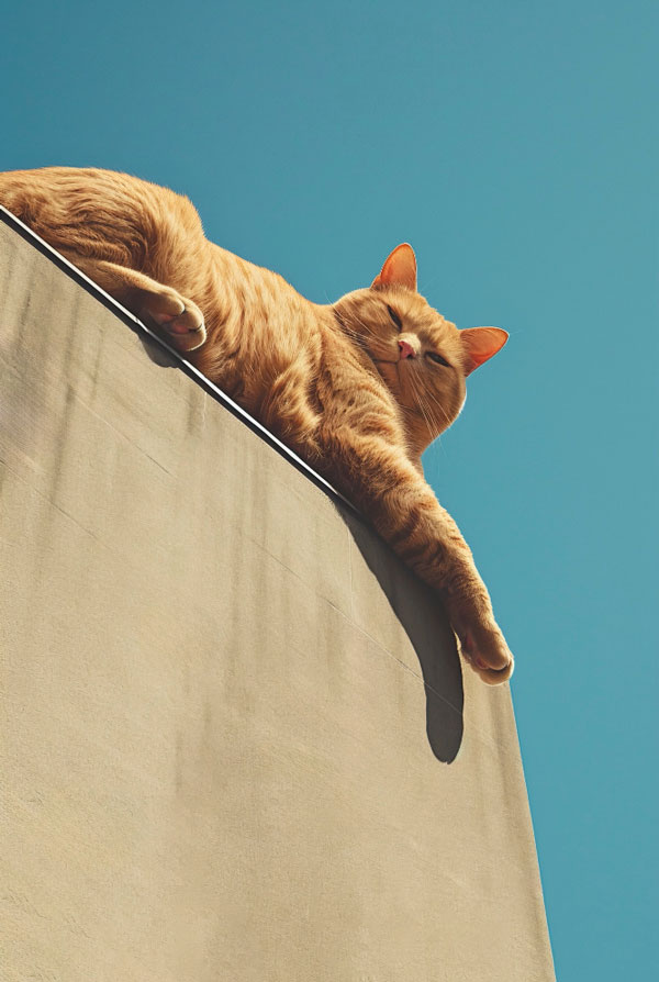 Chat en haut d'un mur