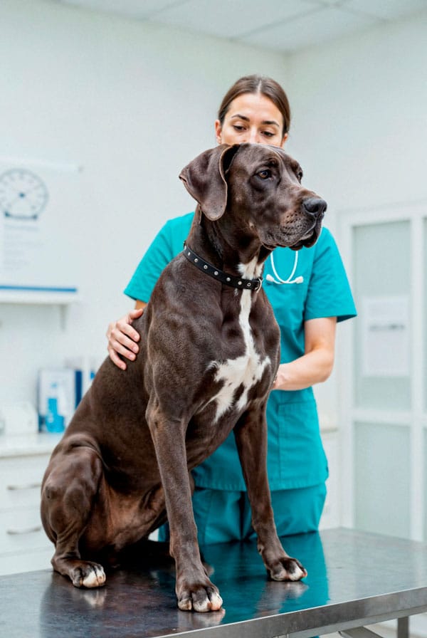 Chien chez le vétérinaire pour une coccidiose
