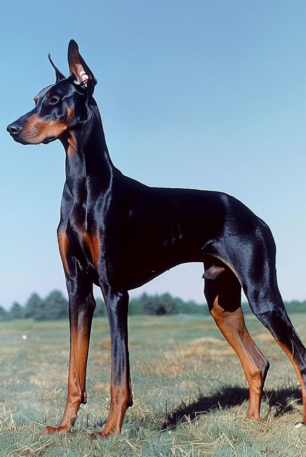 Chien type Dobermann atteint de la maladie de von Willebrand