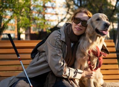 Chien guide au travail